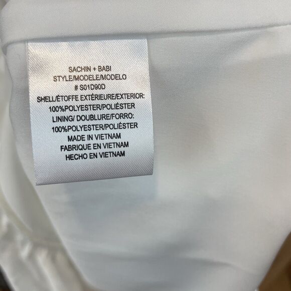 Sachin & Babi White Wrap Maxi Dress Sz 12 Elegant Long Sleeve V Neck Wedding NWT - Picture 10 of 16